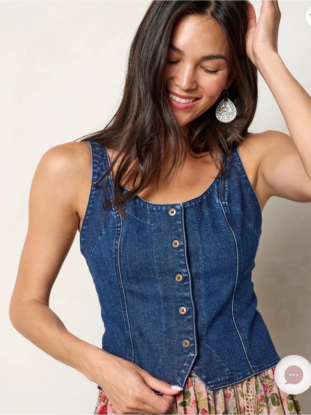 Natural Life Fitted Denim Vest